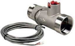 Thewatec Durchflusssensor aus rostfreiem Stahl mit integriertem Messgehäuse und Anschlusskabel, geeignet für industrielle Flüssigkeitsmessungen in Rohrleitungen